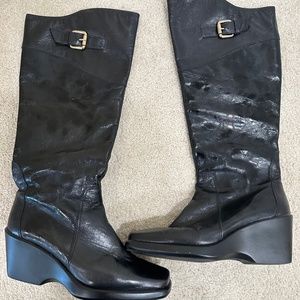 Leather Black Women Boots (6US)